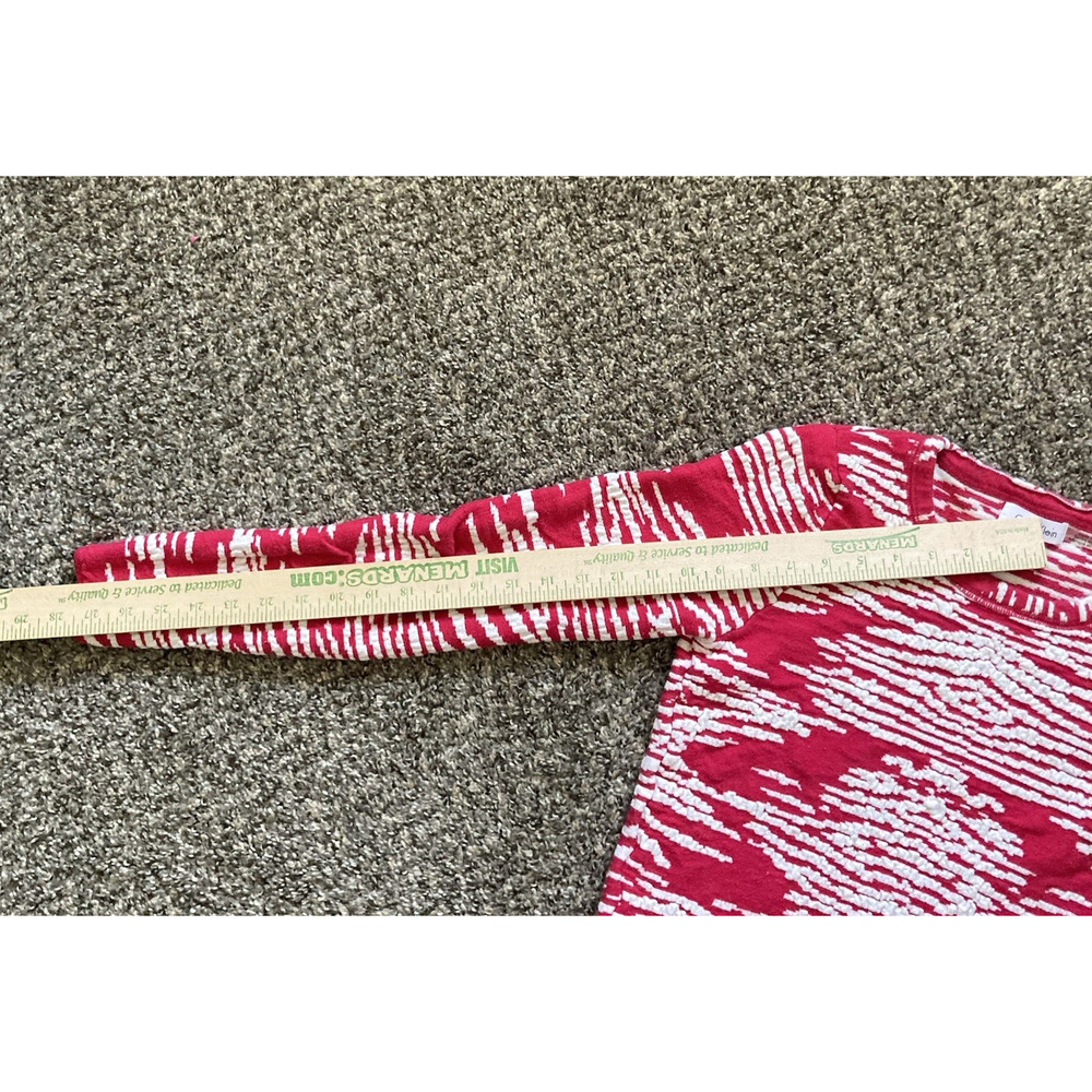 Calvin Klein Terry Pullover Sweatshirt Women Medium Fuchsia White Stripe Lng Slv - Picture 6 of 8